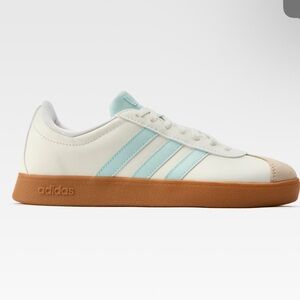 Adidas Cream and Light Blue Sneakers